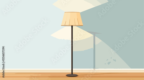 Modern Flat Vector Illustration of a Stylish Floor Lamp Home Item