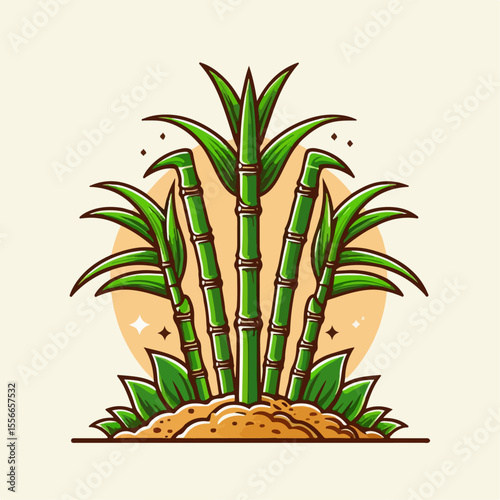 sugar cane plant vector illustration