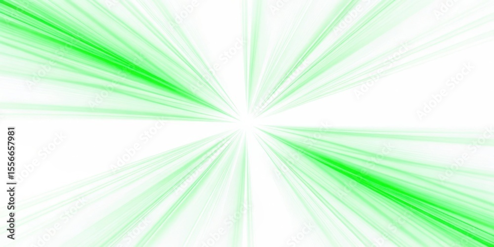 Obraz premium Bright green light rays bursting outward from a central white glow
