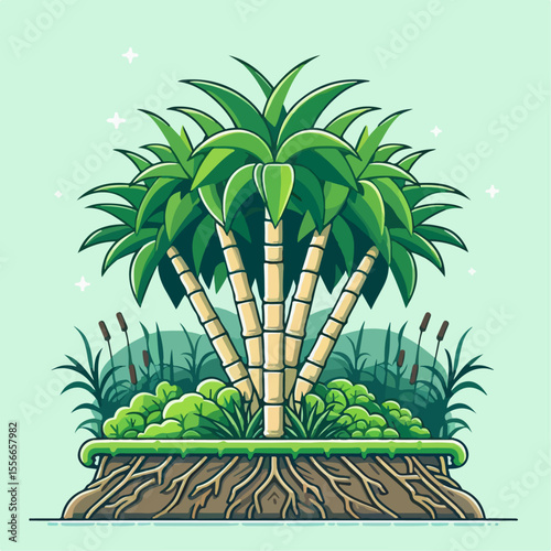 sugar cane plant vector illustration
