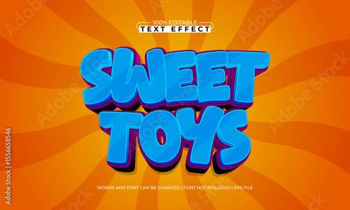 sweet toys editable text effect with a gaming and play text style