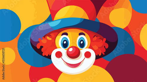 Colorful Clown Hat Flat Vector Illustration for Festive Designs