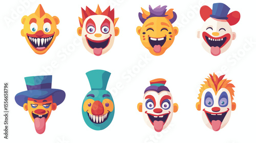 April Fools Day Emoji Flat Vector Illustration