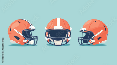 Football Helmet to Uniform to Play Sport Flat