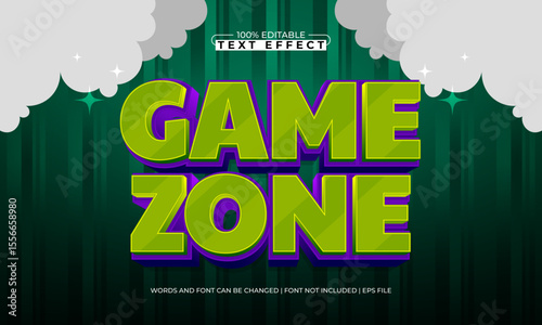 game zone editable text effect with a gaming and play text style