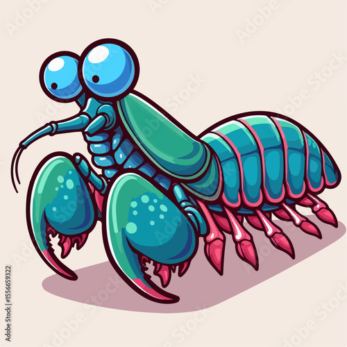 mantis shrimp vector illustration