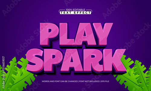 play spark editable text effect with a gaming and play text style