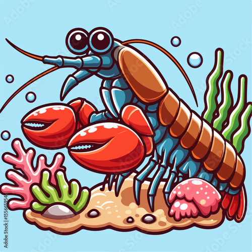 mantis shrimp vector illustration