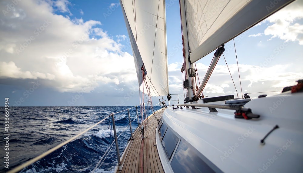 Obraz premium Sailing yacht on open water