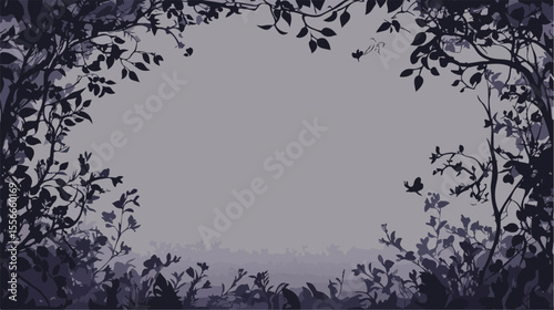 Nature Design Frame with Silhouette Creepers