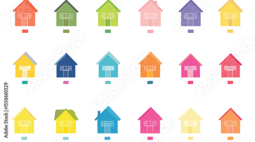 Colorful House Icon Vector Art Isolated