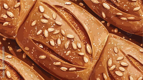 Fresh Bread Food Flat Vector Illustration