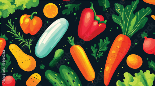 Fresh Carrot Vegetable Flat Vector Illustration