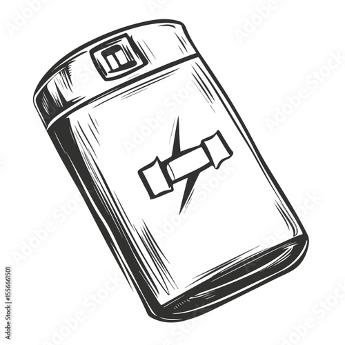 Full Battery Symbol Cartoon Vector and Illustration