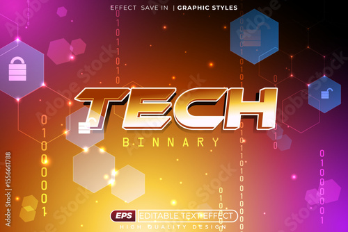 Editable 3d vector tech binnary for gaming design