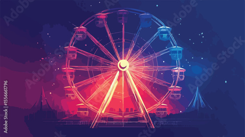 Ferris Wheel Icon Vector Illustration Design