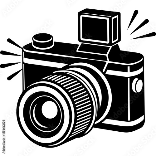 vintage photo camera vector