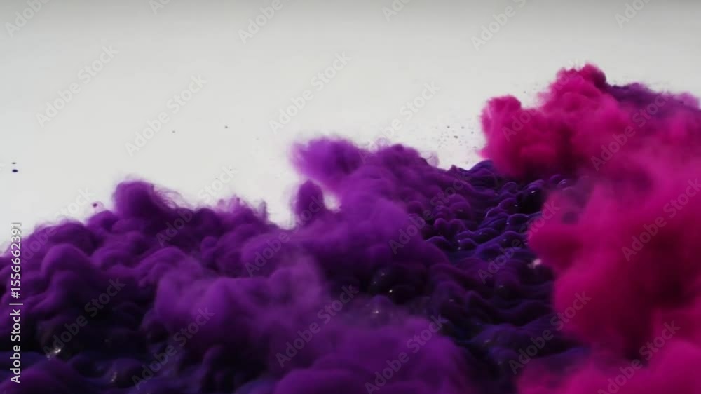 Radiant Lavender Clouds Unleashed Abstract background shows plumes of purple smoke rising from the ground.

