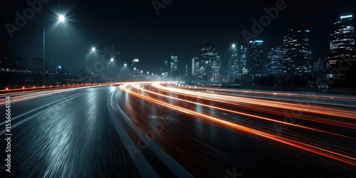 City street at night with a lot of lights and a lot of cars. isolated-3d-background