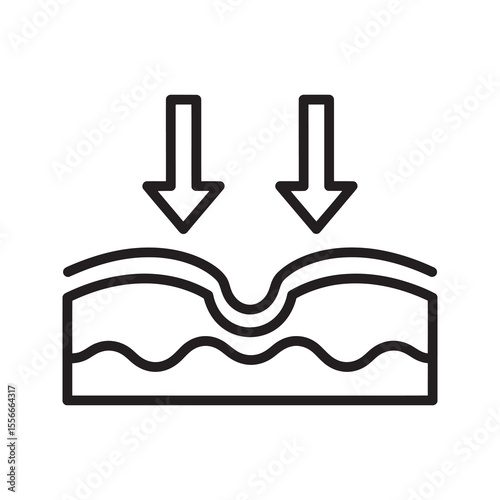 Skin firming solid glyph icon for anti wrinkle treatment and collagen boost showing effect on skin elasticity and lifting for cosmetic product vector