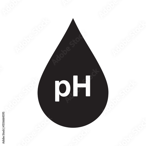 PH balance solid glyph icon for skin and hair care product showing acidity level for healthy and dermatologically tested formula cosmetic vector