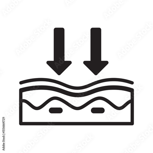 Skin firming solid glyph icon for anti wrinkle treatment and collagen boost showing effect on skin elasticity and lifting for cosmetic product vector