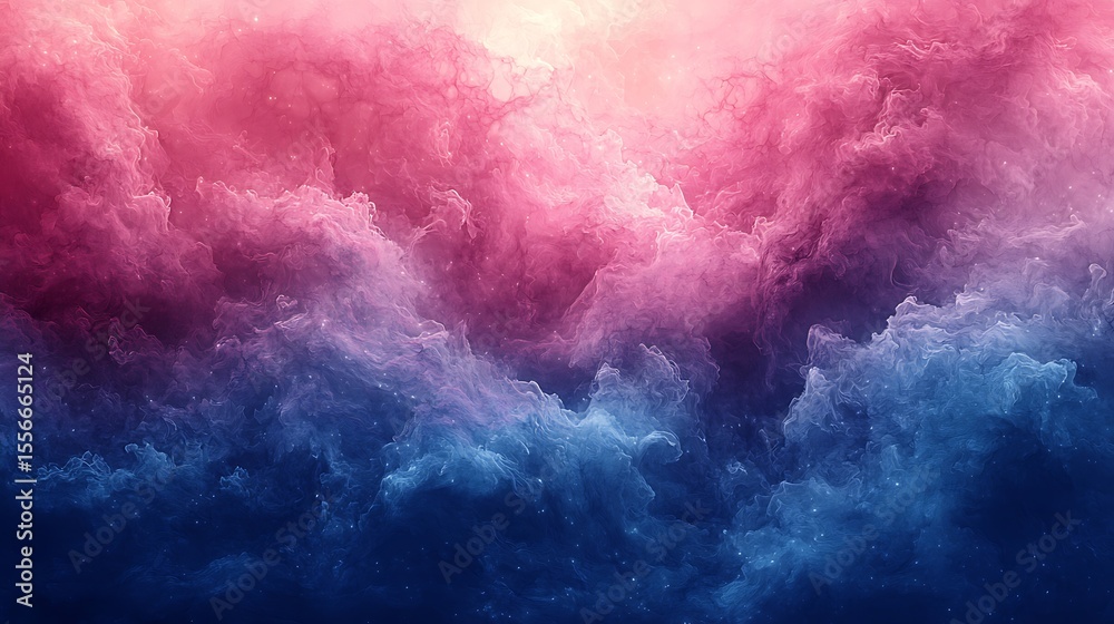 Fototapeta premium Abstract Pink and Blue Cloud Formation with Dreamy Effect