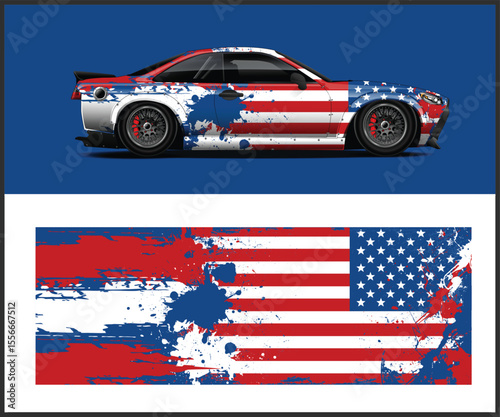 American Flag Car Wrap Design car wrap design