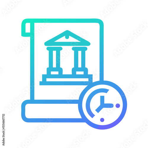 Historical Document with Time Clock, Deadline Concept for Finance and Legal Matters