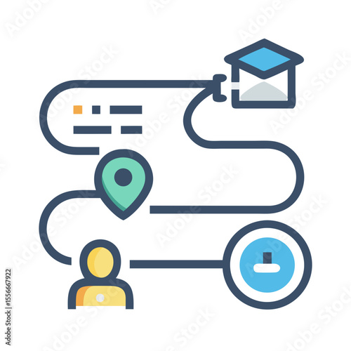 Visual Roadmap: A Person Navigating a Strategic Path to Education and Timely Completion