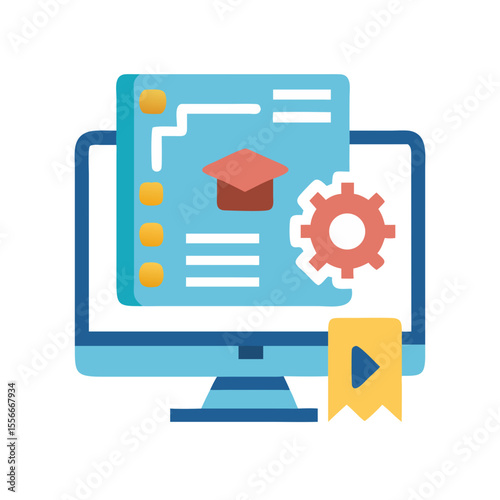 Online Education Platform Interface Displaying Learning Tools and Academic Elements