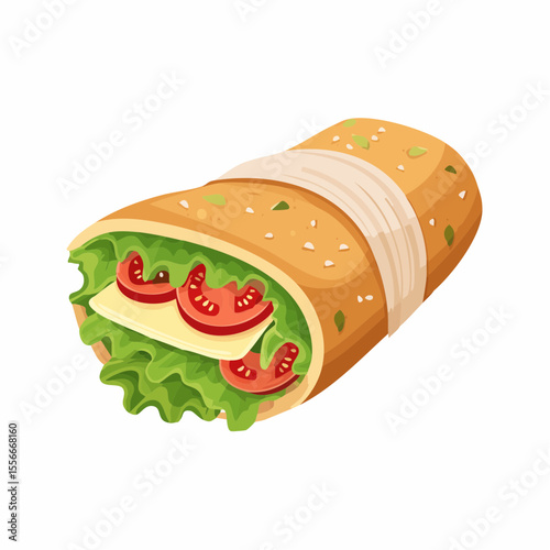 A wrapped sandwich with a bite taken out
