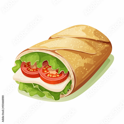 A wrapped sandwich with a bite taken out
