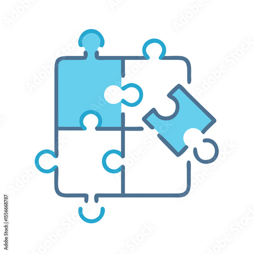 Stylized puzzle icon depicting problem solving and strategic thinking on a black background.
