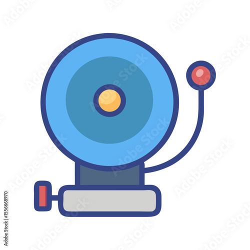 A blue school bell vector image for education and notification concepts illustration