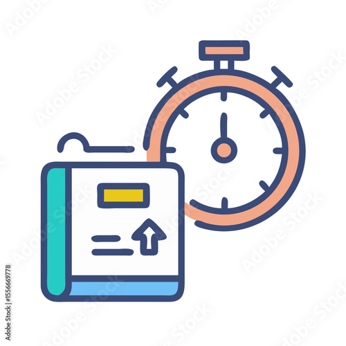 Efficient Delivery Concept with Package and Stopwatch on Black Background