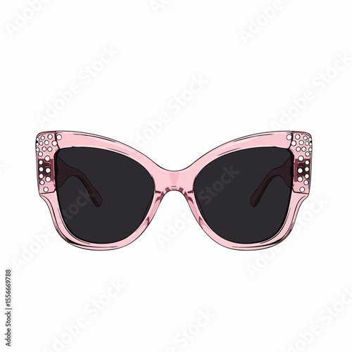 Jeweled Butterfly with Solid Black Lenses Sunglasses