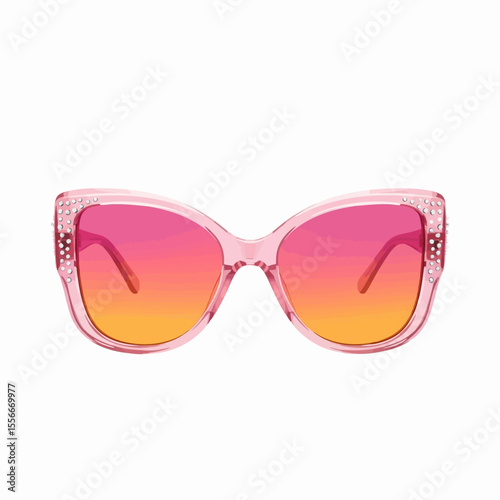 Jeweled Butterfly with Sunset Gradient Lenses Sunglasses