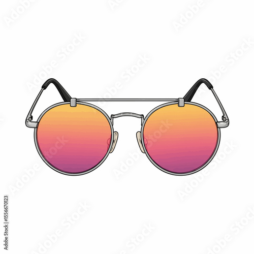 Round Flip-up with Sunset Gradient Lenses Sunglasses