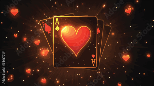 Professional Casino Poker King Hearts Black Ray Deck of Cards