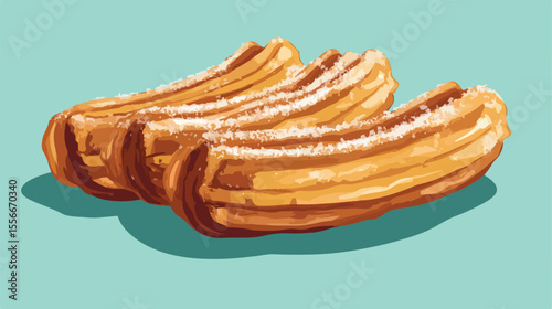 Delicious Churros Sweet Flat Vector Illustration