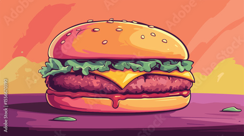 Delicious Fast Food Flat Vector Illustration