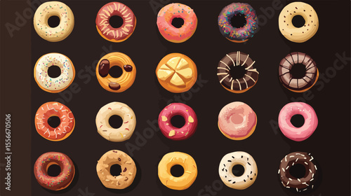 Delicious Sweet Donuts Icon Vector Illustration