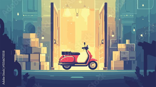 Professional Delivery Service Design Flat Vector Illustration