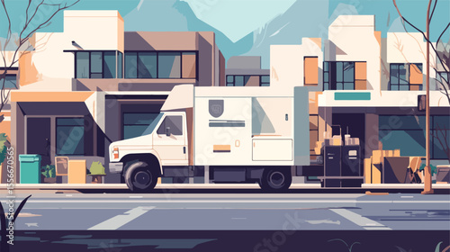 Delivery Service Flat Vector Illustration Centered