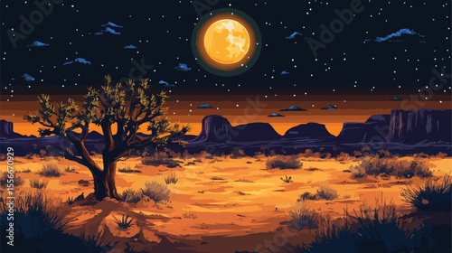 Desert Night with Moon Manager Scene Background