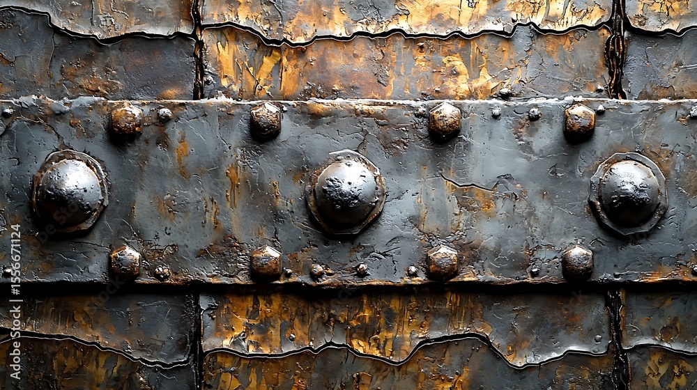Metal Texture with Rust and Rivets Close Up Metal Texture with Rust and Rivets Close Up