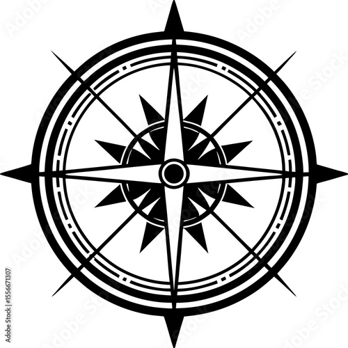 compass on white background