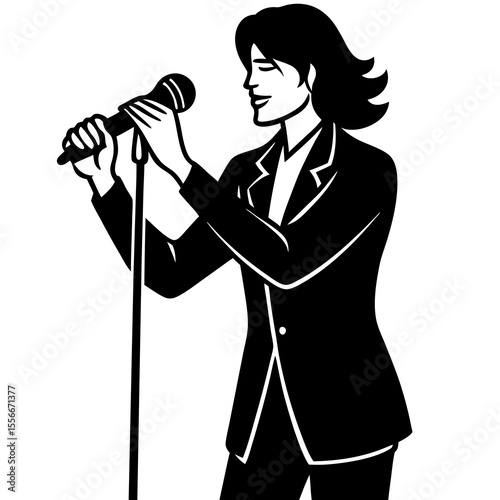 singer with microphone