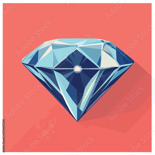 Diamond Flat Vector Illustration for Jewelry Designs